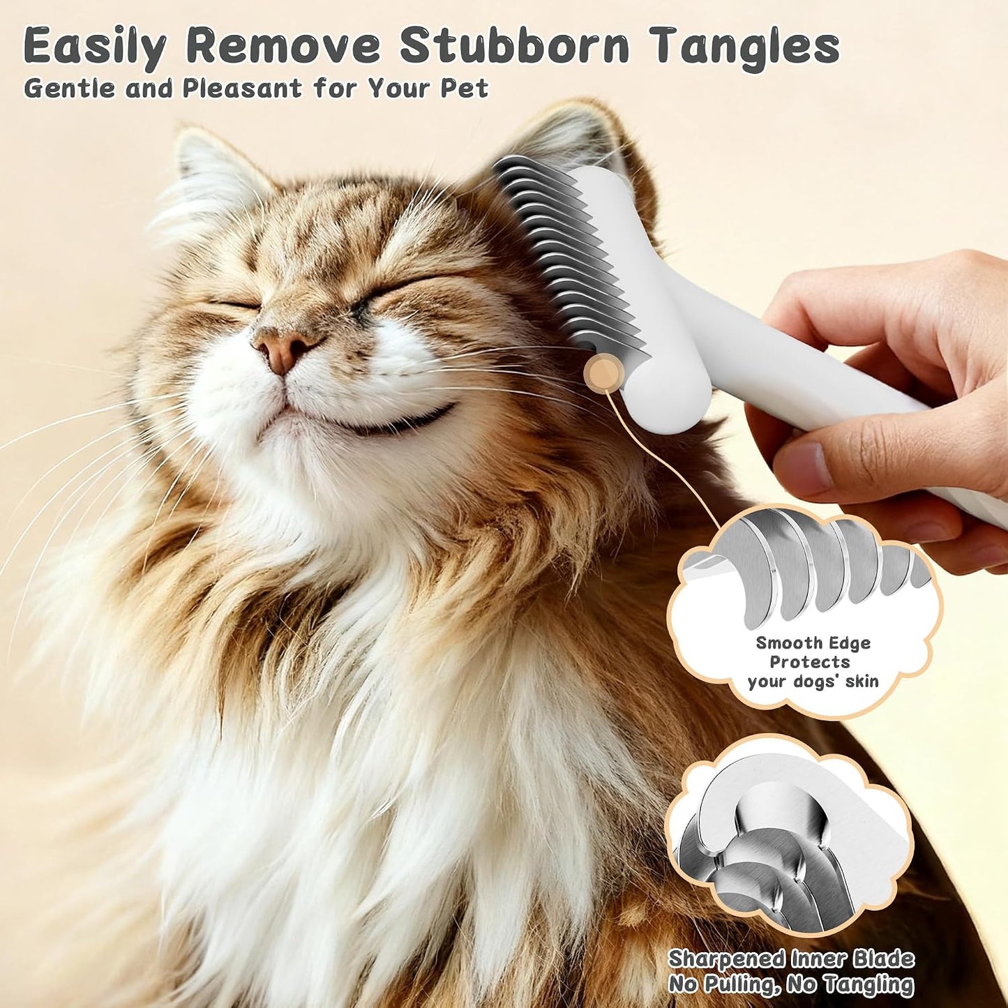 Brosse Chat & Chien Poil Long – Kit Toilettage 3 En 1 Avec Brosse Auto-Nettoyante, Peigne Démêloir & Coupe-Griffes – Soin Complet Anti-Mue Et Nœuds Pour Animaux